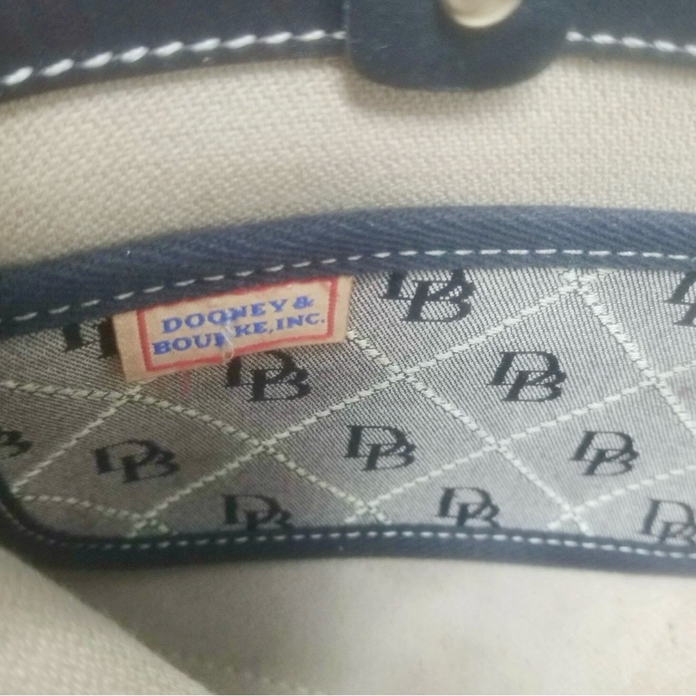 Dooney & Bourke Y2K Monogram Top Handle Bag Gray Black Tassel Satchel Vintage - Picture 5 of 5